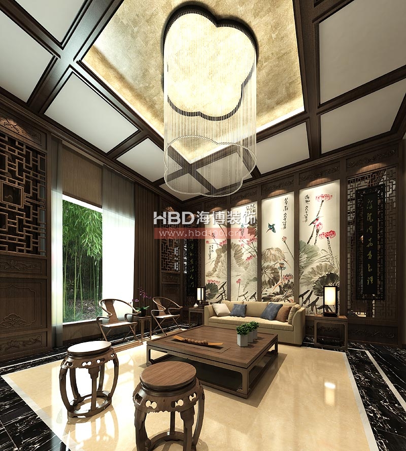 梅園新村別墅裝修設(shè)計 客廳角度一.jpg