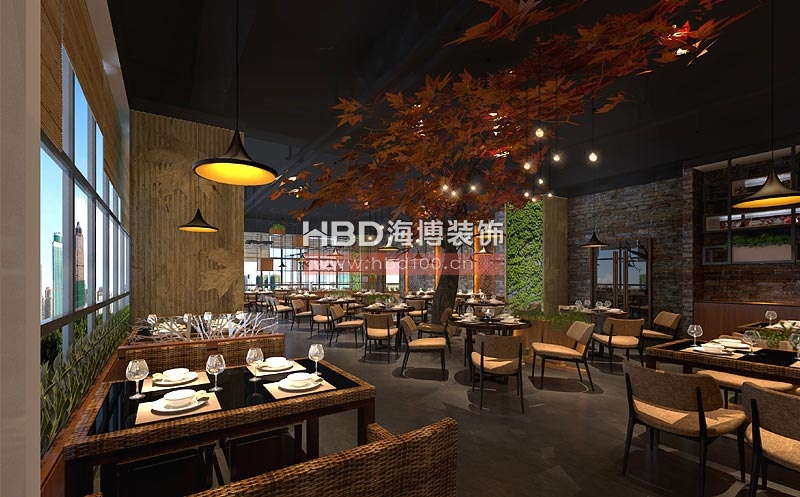 水楓林主題餐廳設計 就餐大堂設計 水楓林主題餐廳設計 就餐大堂設計